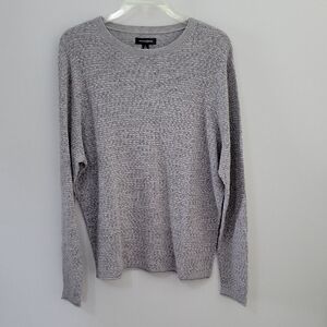 Treasure & Bond Grey Crewneck Sweater with Ribbed Cuffs, Size X-Large